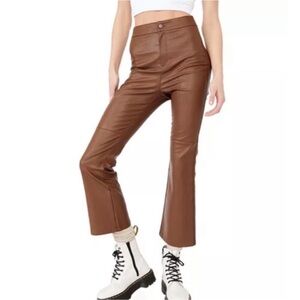 Free People Sasha Kick Crop Vegan Leather Pants - Size 4